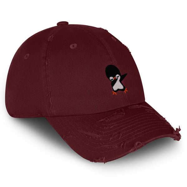 Dabbing Penguin Vintage Dad Hat Frayed Embroidered Cap Southpole Cute