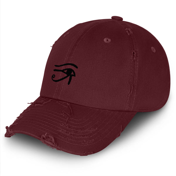 Eye of Horus Vintage Dad Hat Frayed Embroidered Cap Eyes Vision