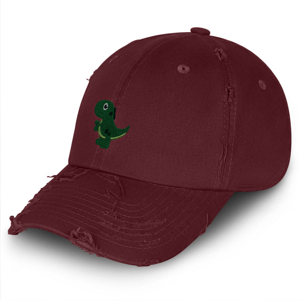 Tyrannosaurus Rex Dinosaur Vintage Dad Hat Frayed Embroidered Cap Child Kid, Dino