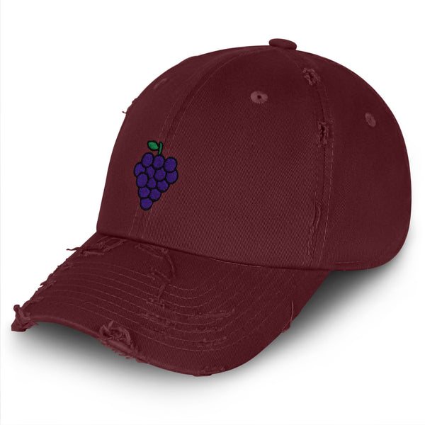 Grapes Vintage Dad Hat Frayed Embroidered Cap Fruit