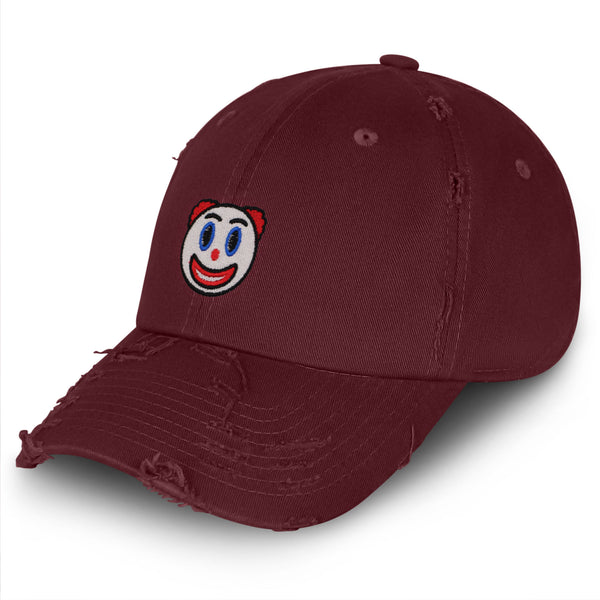 Clown Emoji Vintage Dad Hat Frayed Embroidered Cap Circus