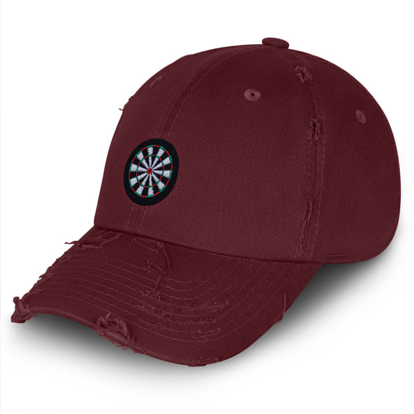 Dart Board Vintage Dad Hat Frayed Embroidered Cap Scoring