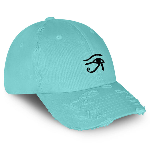 Eye of Horus Vintage Dad Hat Frayed Embroidered Cap Eyes Vision