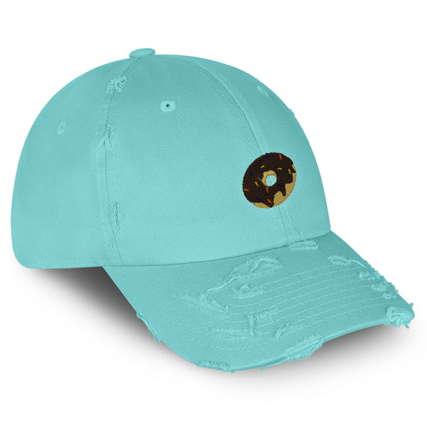 Donut Vintage Dad Hat Frayed Embroidered Cap Doughnut Simpson