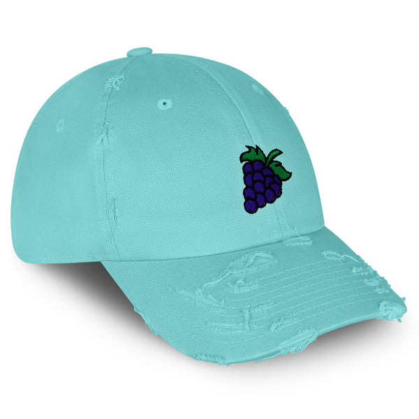 Grape Vintage Dad Hat Frayed Embroidered Cap Farm Farmers, Vegan