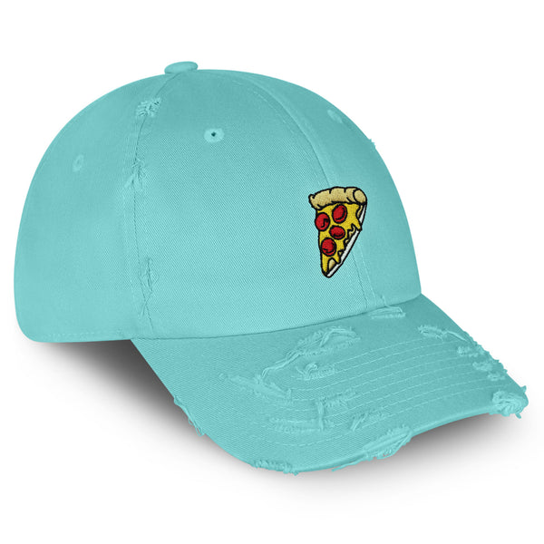 Pizza Vintage Dad Hat Frayed Embroidered Cap Delivery Pepperoni