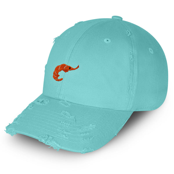 Shrimp Vintage Dad Hat Frayed Embroidered Cap Fishing Foodie, Ocean