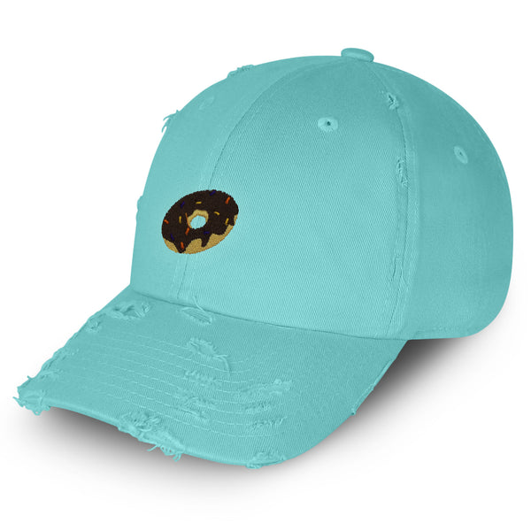 Donut Vintage Dad Hat Frayed Embroidered Cap Doughnut Simpson