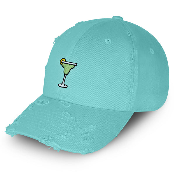 Margarita Vintage Dad Hat Frayed Embroidered Cap Cocktail Party