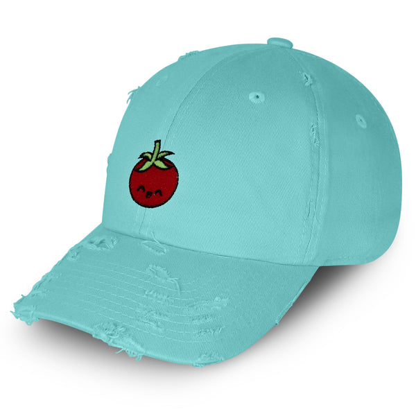 Tomato Vintage Dad Hat Frayed Embroidered Cap Vegetable Vegan