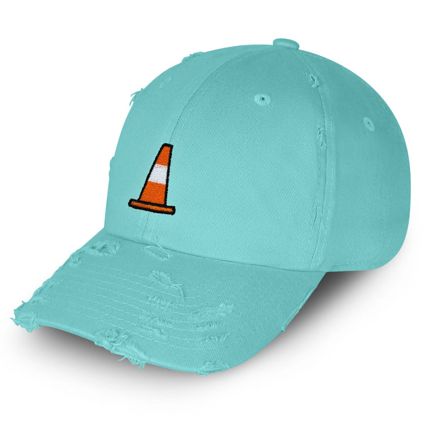 Safety Cone Vintage Dad Hat Frayed Embroidered Cap Construction