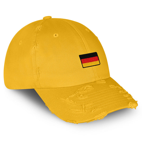 German Flag  Vintage Dad Hat Frayed Embroidered Cap Europe