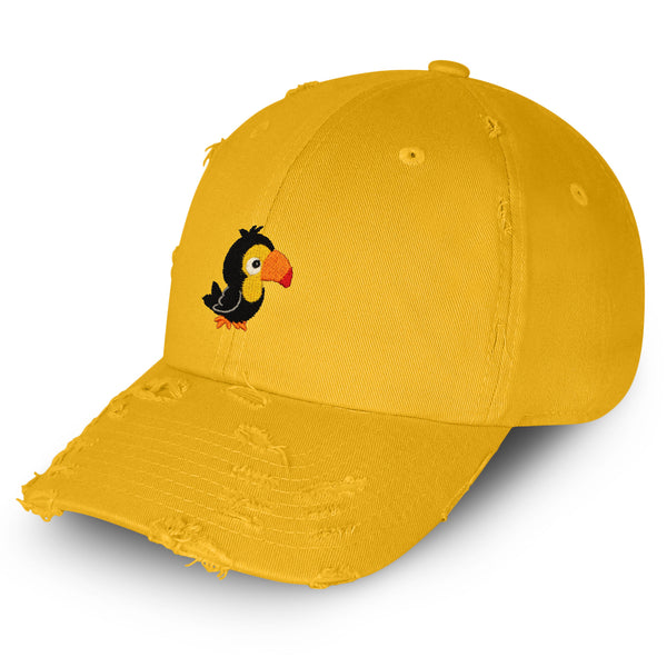 Toucan Vintage Dad Hat Frayed Embroidered Cap Cute Bird