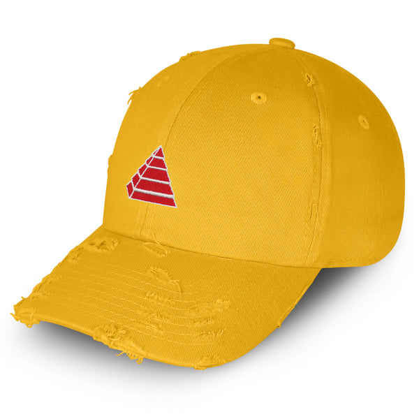 Pyramid Vintage Dad Hat Frayed Embroidered Cap Egypt Logo