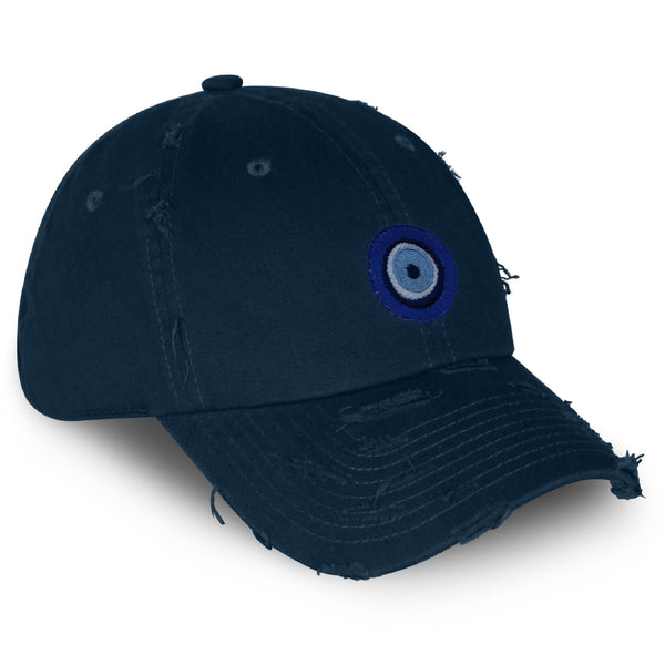 Evil Eye Vintage Dad Hat Frayed Embroidered Cap Turkey Nazars