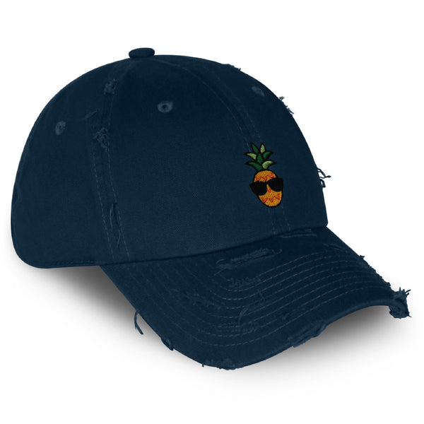 Pineapple Man Vintage Dad Hat Frayed Embroidered Cap Sunglasses