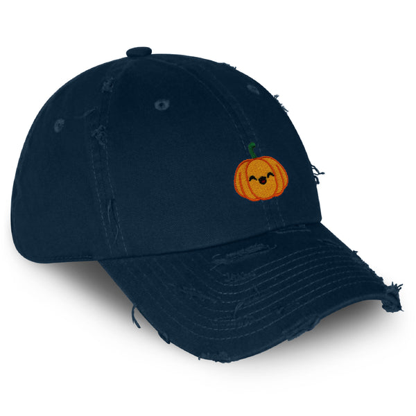 Pumpkin Vintage Dad Hat Frayed Embroidered Cap Halloween Jack