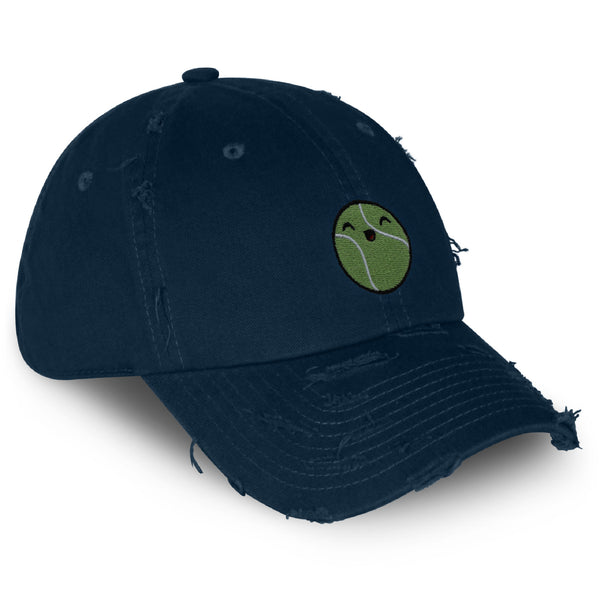 Happy Tennis ball Vintage Dad Hat Frayed Embroidered Cap Sports Sharapova