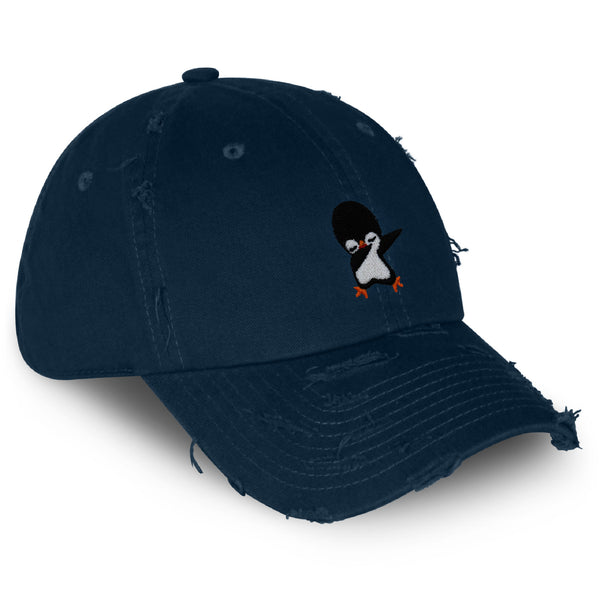 Dabbing Penguin Vintage Dad Hat Frayed Embroidered Cap Southpole Cute