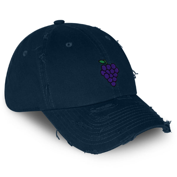 Grapes Vintage Dad Hat Frayed Embroidered Cap Fruit