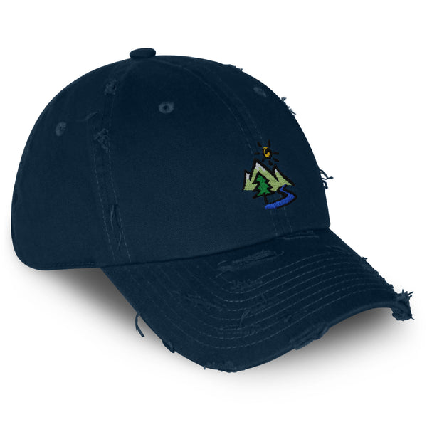 Mountain Vintage Dad Hat Frayed Embroidered Cap Image