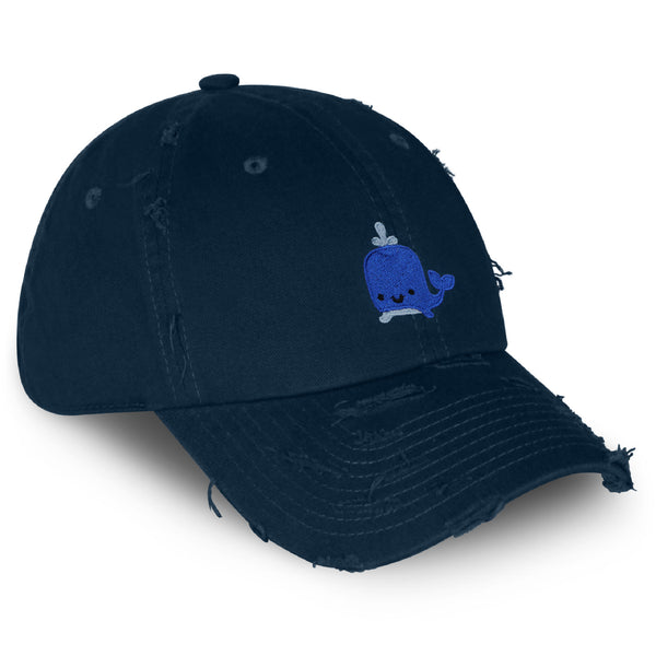 Party Whale Vintage Dad Hat Frayed Embroidered Cap Cute