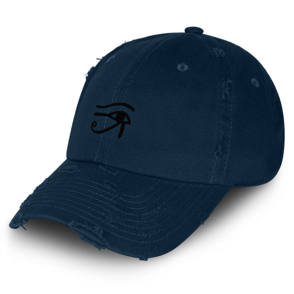 Eye of Horus Vintage Dad Hat Frayed Embroidered Cap Eyes Vision