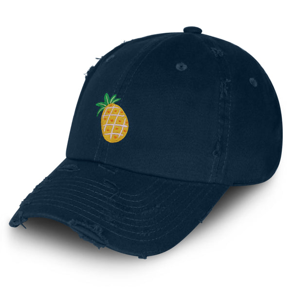 Papaya Fruit Vintage Dad Hat Frayed Embroidered Cap Pineapple