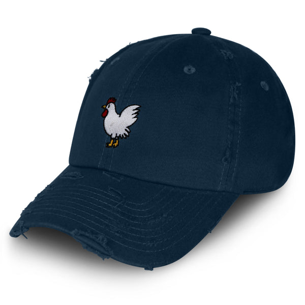 Chicken Vintage Dad Hat Frayed Embroidered Cap Chick Fried