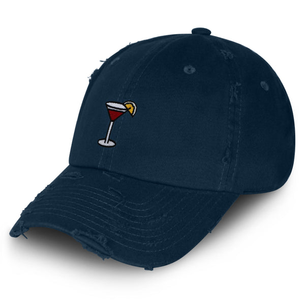 Jackrose Cocktail Vintage Dad Hat Frayed Embroidered Cap Bar Party