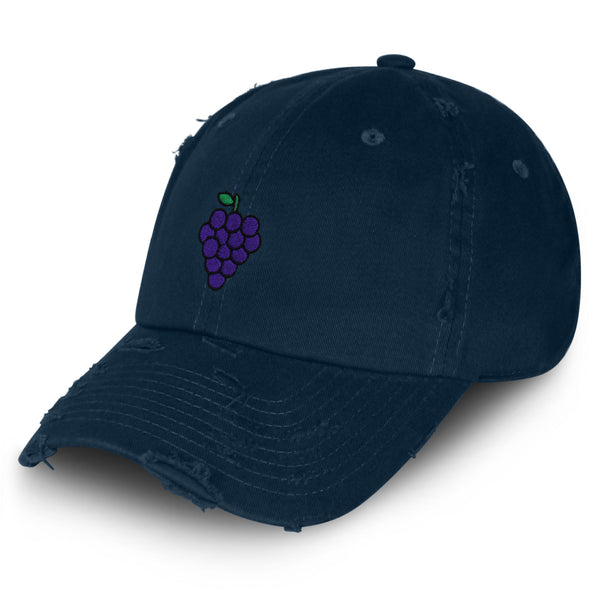 Grapes Vintage Dad Hat Frayed Embroidered Cap Fruit