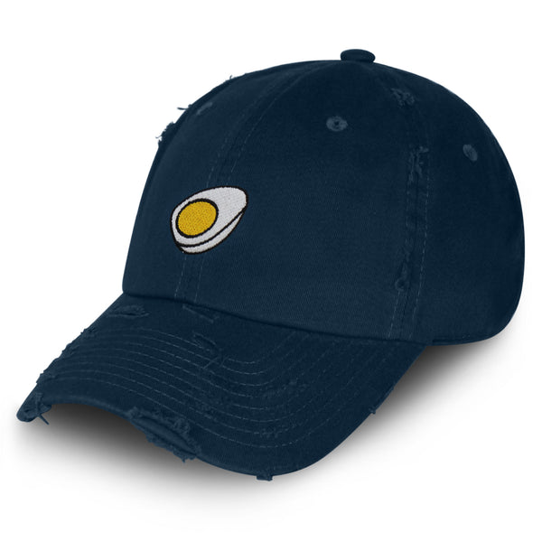 Hard Boiled Egg Vintage Dad Hat Frayed Embroidered Cap Foodie