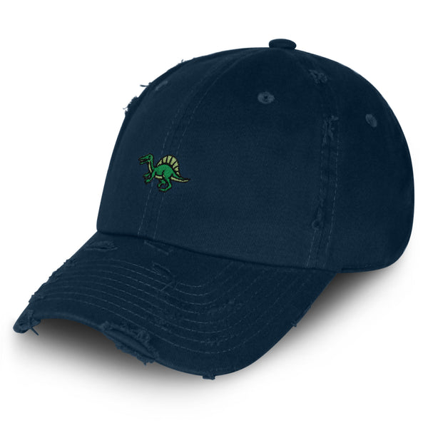 Dimetrodon Dinosaur Vintage Dad Hat Frayed Embroidered Cap Cute