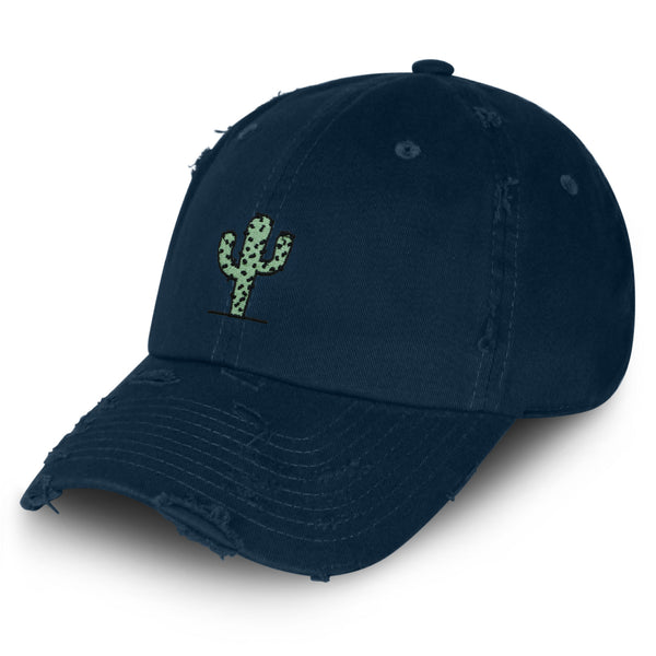 Cactus Vintage Dad Hat Frayed Embroidered Cap Standing Cactus