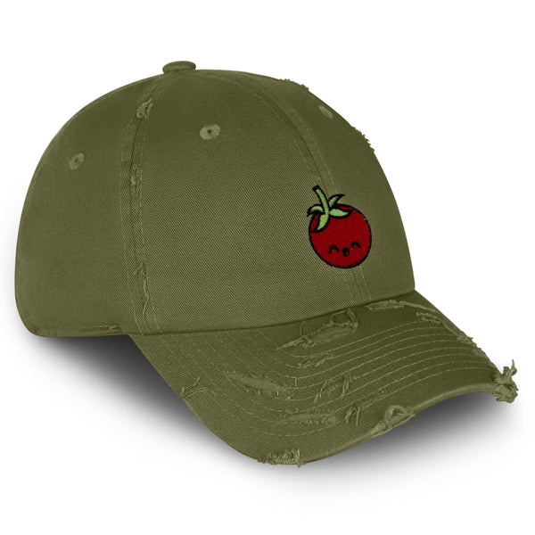 Tomato Vintage Dad Hat Frayed Embroidered Cap Vegetable Vegan