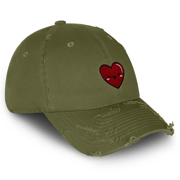 Cute Heart Vintage Dad Hat Frayed Embroidered Cap Health Healthy, Hospital