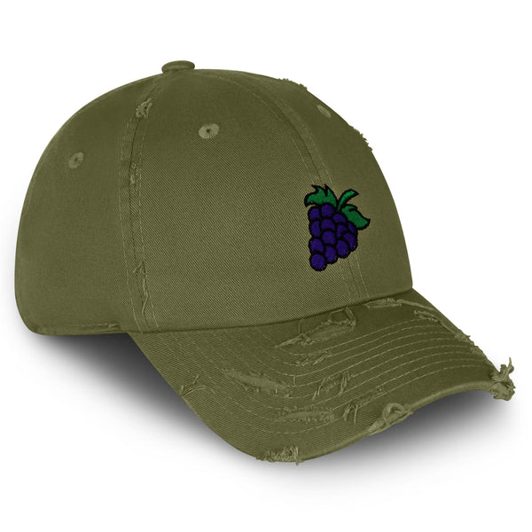 Grape Vintage Dad Hat Frayed Embroidered Cap Farm Farmers, Vegan