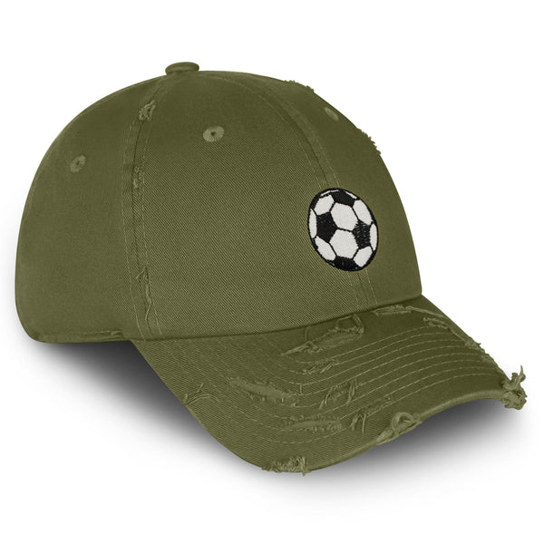 Soccer Ball Vintage Dad Hat Frayed Embroidered Cap World Cup, Football