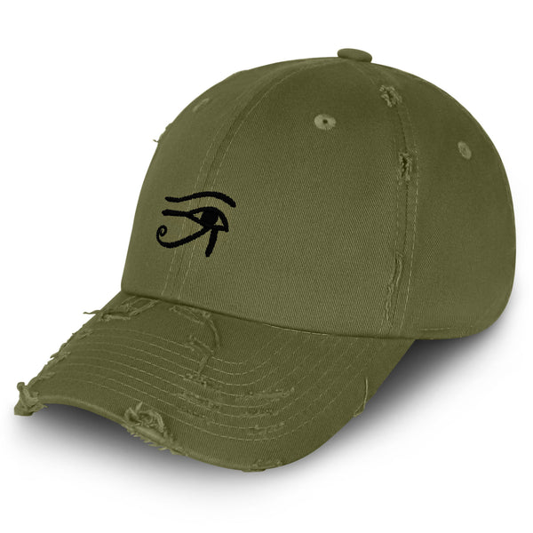 Eye of Horus Vintage Dad Hat Frayed Embroidered Cap Eyes Vision