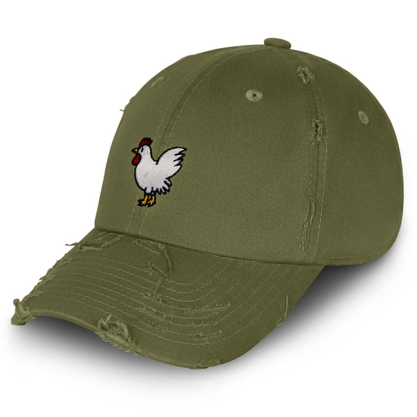 Chicken Vintage Dad Hat Frayed Embroidered Cap Chick Fried