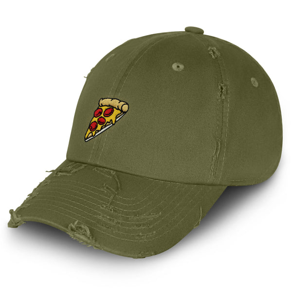 Pizza Vintage Dad Hat Frayed Embroidered Cap Delivery Pepperoni