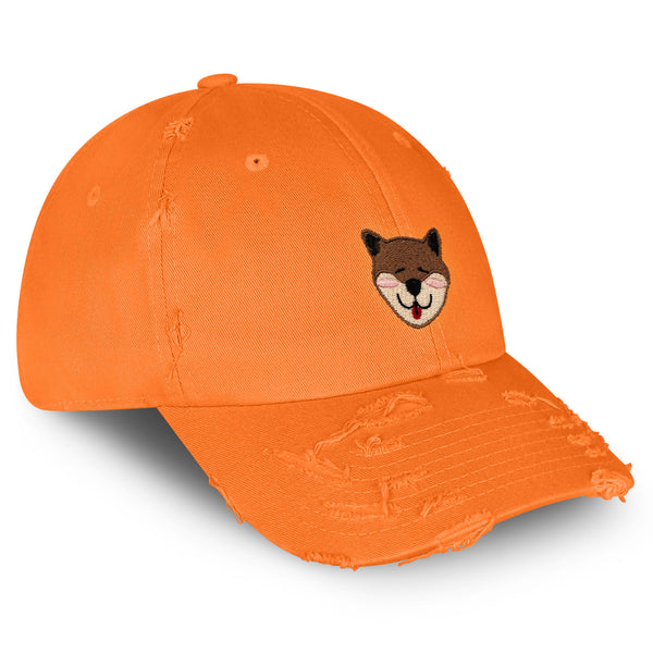 Shiba Vintage Dad Hat Frayed Embroidered Cap Dog Puppy