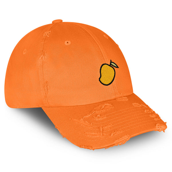 Mango Fruit Vintage Dad Hat Frayed Embroidered Cap Tree