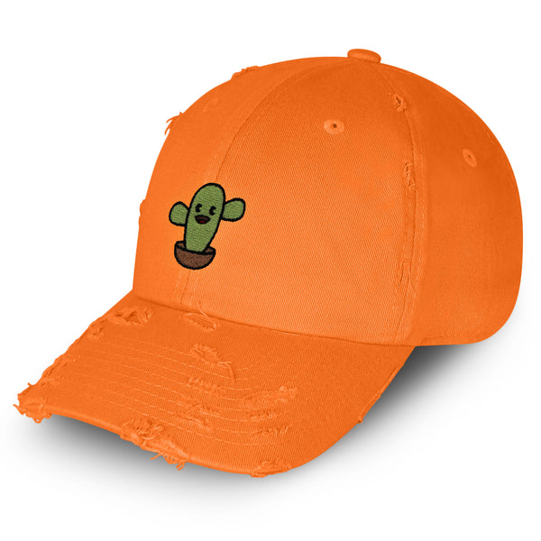 Cute Cactus Vintage Dad Hat Frayed Embroidered Cap Desert