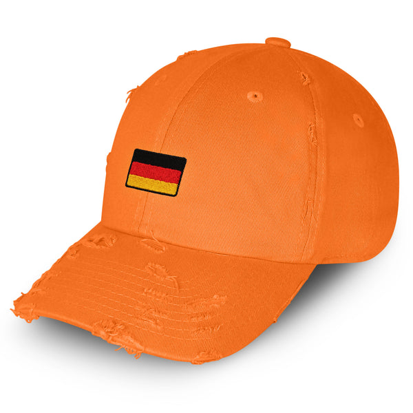 German Flag  Vintage Dad Hat Frayed Embroidered Cap Europe