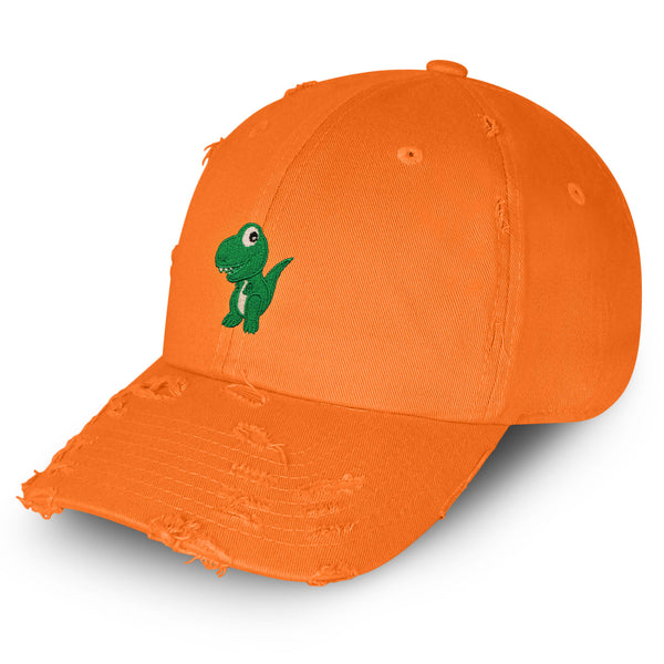 Dinosaur Vintage Dad Hat Frayed Embroidered Cap Cute