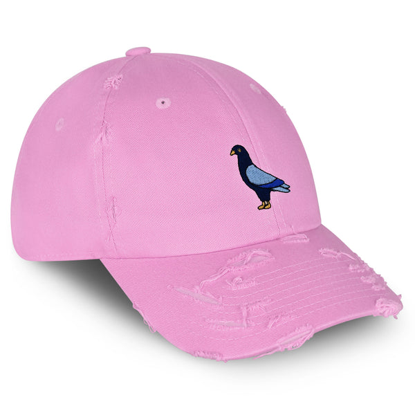 Pigeon Vintage Dad Hat Frayed Embroidered Cap Pigeon Dove