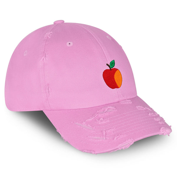 Apple Vintage Dad Hat Frayed Embroidered Cap Fruit