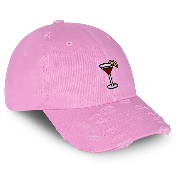 Jackrose Cocktail Vintage Dad Hat Frayed Embroidered Cap Bar Party