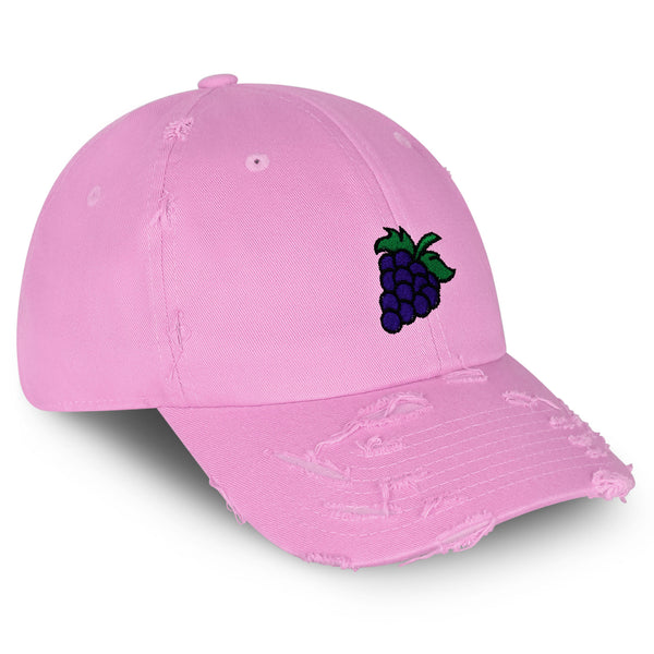 Grape Vintage Dad Hat Frayed Embroidered Cap Farm Farmers, Vegan